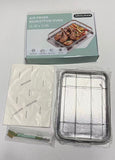 GRIXURAM Air Fryer Basket for Oven, Stainless Steel Oven Air Fryer Basket and Tray, 15.3"x11.0", Heat Circulation Mesh Design air fryer tray for oven, Comes with 50PCS Parchment Papers & Dual Head Cleaning Brush, for Baking Grilling