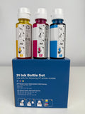 31 Ink Bottle Set Refill for HP Smart Tank 5000 7301 651 7001 7602 6001 551 5101 7300 5102 7302 7601 6002 5103 755 Printer, CMY