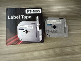PT-M95 Label Tape 12mm 0.47" Black on White Replace for MK231 PT-M95 M-231 M231PT-65 PT-80 PT-70 PT-45 PT-90 Label Makers, Wide Standard Non-Laminated Tape