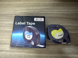 200B Label Maker Refills Plastic White Tape 12mm x 4m (1/2" x 13'), for Labeler Letra Tag 100T Plus, QX50, XR, XM, 2000 Label Makers