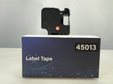 45013 Tape Compatible with Label Maker Refill 1/2 Inch Black on White Label Tape