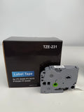TZE-231 Compatible Label Tape for PT-D200 PT-D210 PTH100 PT-D400 Label Maker 1-Packs