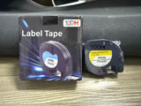 100H Label Maker Refills Plastic White Tape 12mm x 4m (1/2" x 13'), for Labeler Letra Tag 200B 100T Plus, QX50, XR, XM, 2000 Label Makers