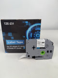TZE-231 Compatible Label Tape for PT-D200 PT-D210 PTH100 PT-D400 Label Maker 1-Packs