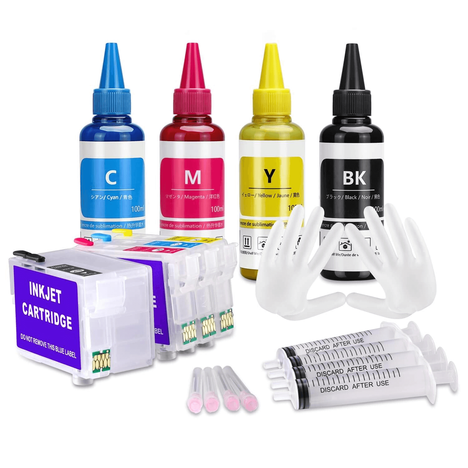 252 empty ink cartridge with ink Sublimation Ink Kit Refill