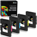 Xcinkjet Sublimation Ink Cartridge Compatible With Sawgrass Virtuoso SG500 SG1000 Printers(1 Black, 1 Cyan, 1 Magenta, 1 Yellow, 4-Pack)