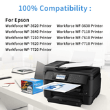 Xcinkjet Remanufactured Ink Cartridge Replacement for Epson 252XL 252 XL Workforce WF-7710 WF-7720 WF-3640 WF-3620 Printer（ 10-Pack）